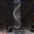 Aluminium hemp rope glass chandelier crystals pendant light 92018